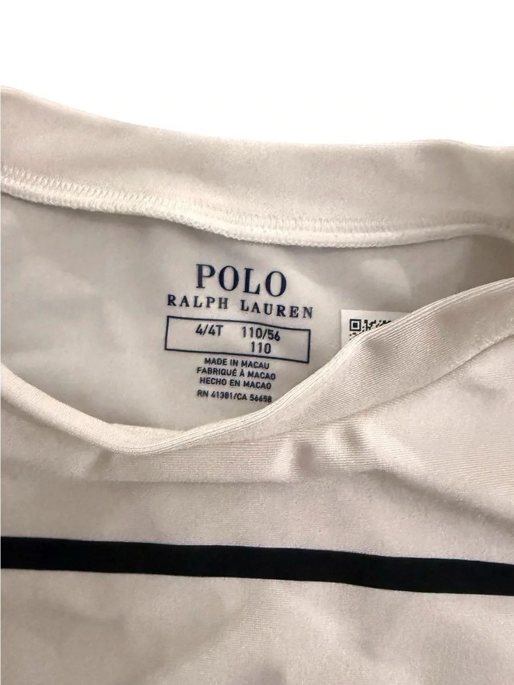 Polo by Ralph Lauren White and Navy Striped Long-Sleeve Rashguard